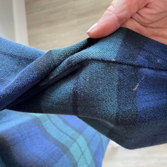 Vintage 90's Men's Medium Green and Navy Polo Shirt Denim Collar Rugby Bro Lad - Picture 4 of 8